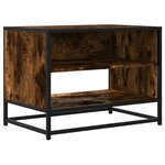 vidaXL Meuble TV chêne fumé 61x40x46 cm bois d'ingénierie et métal