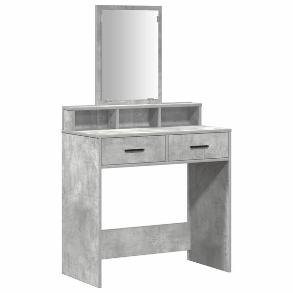 vidaXL Table de Toilette Gris béton 79 x 41 x 140 cm Bois d'ingénierie