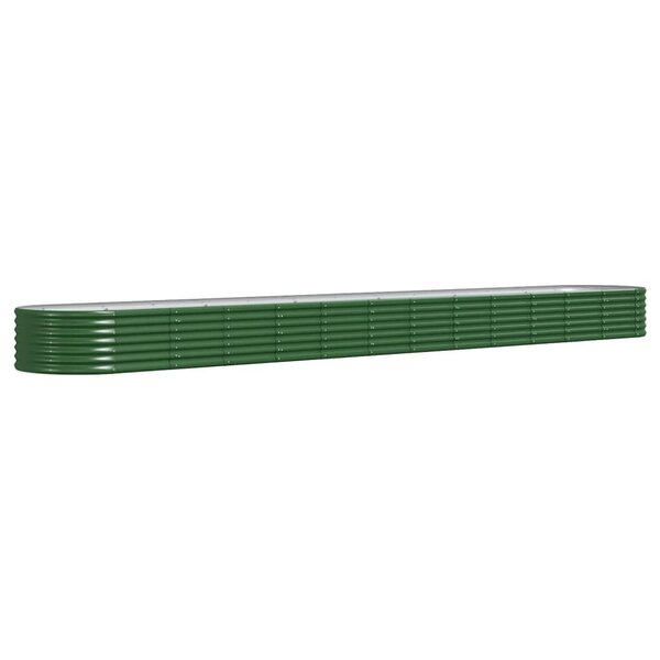 vidaXL Lit surélevé de jardin Acier enduit de poudre 512x80x36 cm Vert