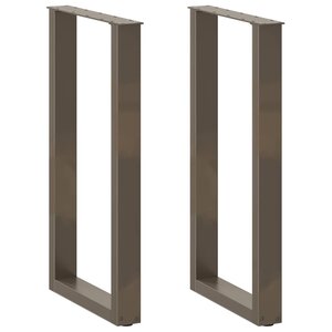 vidaXL Pieds de table de bar en U 2 pièces Acier naturel 50 x (90-91) cm Acier