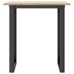 vidaXL Table à manger cadre en O 70x70x75 cm bois de pin massif acier