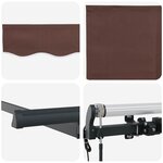vidaXL Auvent Rétractable Marron 350 x 200 cm tissu