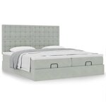vidaXL Cadre de lit ottoman avec matelas gris clair 200x200 cm velours
