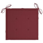 vidaXL Chaises de jardin lot de 8 avec coussins bordeaux Bois de teck