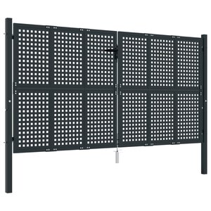 vidaXL Portail de jardin anthracite 300x175 cm acier