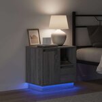 vidaXL Cabinet de chevet Gris 50 x 34 5 x 50 cm. Bois d'ingénierie