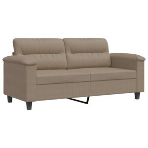 vidaXL Canapé à 2 places Taupe 140 cm Tissu microfibre