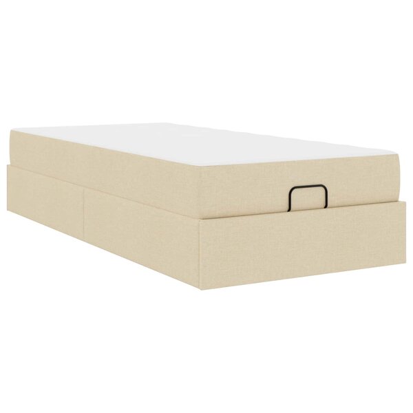 vidaXL Cadre de lit avec matelas avec matelas 2 Pièces Crème tissu