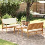 vidaXL Ensemble de canapé de jardin 3 Pièces Marron Bois d'acacia massif