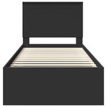 vidaXL Cadre de lit avec tête de lit Noir 100 x 200 cm Pin massif