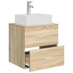 vidaXL Vanité de lavabo mural Chêne Sonoma 49 5 x 41 x 62 5 cm