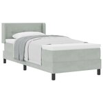 Lit à ressort avec matelas vidaXL Gris clair 100x200 cm Velours