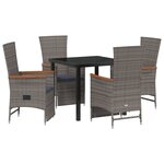 vidaXL Ensemble de salle à manger de jardin 5 pièces avec coussins Gris Rattan Poly