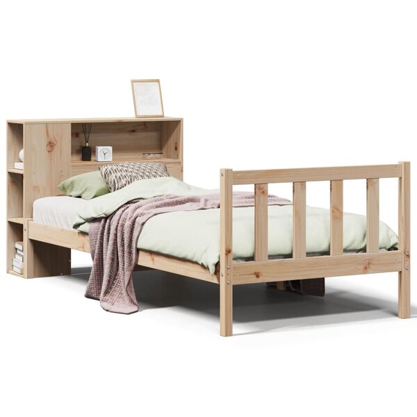 vidaXL Lit bibliothèque sans matelas 90x200 cm bois de pin massif