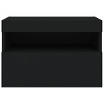 vidaXL Meuble TV mural avec lumières LED noir 60x30x40 cm