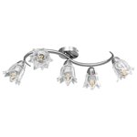 vidaXL Plafonnier et abat-jour verre transparent 5 ampoules E14 Tulipe