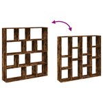 vidaXL Bibliothèque chêne fumé 132x29x141 5 cm bois d'ingénierie