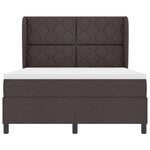 vidaXL Lit à ressorts avec matelas Marron foncé 160 x 200 cm tissu