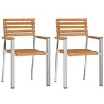 vidaXL EnsembledeRepasdeJardin 3 Pièces Marron TeckMassif