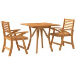 vidaXL Ensemble à manger de jardin 3 Pièces Bois d'acacia solide