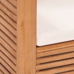 Vidaxl fauteuil de jardin avec coussins crème bois de teck solide