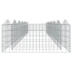 vidaXL Lit surélevé à gabions arqué 600x100x50 cm Fer galvanisé