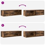 vidaXL Meuble TV chêne fumé 100x31x25 5 cm bois d'ingénierie