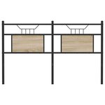vidaXL Tête de lit chêne sonoma 140 cm bois d'ingénierie et acier