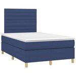 vidaXL Sommier à lattes de lit avec matelas bleu 120x190 cm tissu