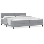 vidaXL Lit boxspring avec matelas Gris clair 200 x 200 cm tissu