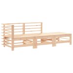 vidaXL Salon de jardin 3 Pièces avec coussins bois massif