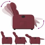 vidaXL Fauteuil inclinable électrique rouge bordeaux tissu