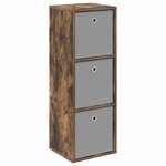 vidaXL Buffet avec tiroir Chêne fumé 35 x 32 x 99 5 cm