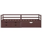 vidaXL Cadre de lit avec tiroirs et armoire Marron foncé Pin 90x200 cm