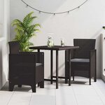 vidaXL Chaise de jardin 2 Pièces Marron 53 x 49 x 85 cm PP