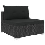 vidaXL Salon de jardin 6 Pièces avec coussins Résine tressée Noir