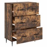 vidaXL Armoire à tiroirs Chêne fumé 66 x 34 5 x 89 5 cm
