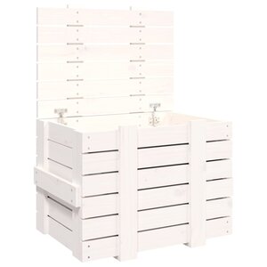 vidaXL Boîte de rangement Blanc 58x40 5x42 cm Bois massif de pin
