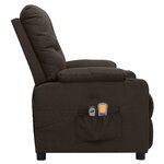 vidaXL Fauteuil électrique de massage Marron foncé Tissu