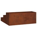 vidaXL Cache-pot de jardin Rouillé 90 x 90 x 35 cm Acier patiné