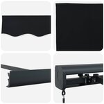 vidaXL Auvent Rétractable Noir 300 x 250 cm Tissu et Métal