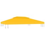 vidaXL Toile de toit de belvédère 2 niveaux 310 g/m² 4x3 m Jaune