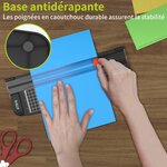 ACROPAQ Massicot A4 Coupe papier 10 pages- Coupe précise- Base Antidérapante- Coupe papier cadeau blister noir A4- ATR16