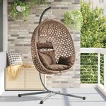 vidaXL Chaise suspendue Café 104 x 100 x 191 cm polyrotin