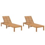 vidaXL Chaises longues lot de 2 Bois de teck solide