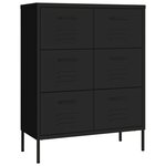 vidaXL Armoire à tiroirs Noir 80x35x101 5 cm Acier