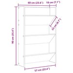 vidaXL Armoire à chaussures murale Gris béton 60x18x90 cm Aggloméré