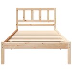 vidaXL Cadre de lit Marron 75 x 190 cm Bois massif en pin