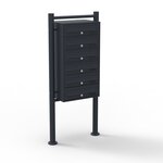 Bloc 6 boites lettres sur pieds 6 entrées acier galvanisé noir