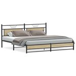 vidaXL Cadre de lit en métal sans matelas chêne sonoma 200x200 cm